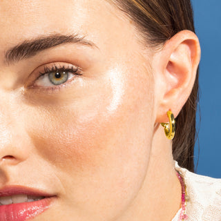 Pendientes de 12mm de diámetro acabado Oro Amarillo de 18K - Sinem-amarillo