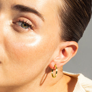 Pendientes de 20mm de diámetro acabado Oro Amarillo de 18K - Tellahe-amarillo