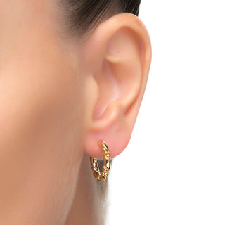 Pendientes de 12mm de diámetro acabado Oro Amarillo de 18K - Phiaken-amarillo