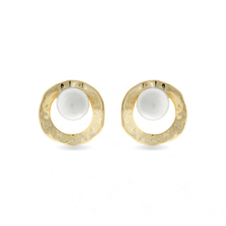 Pendientes acabados en oro amarillo 18K - Jaya-blanco