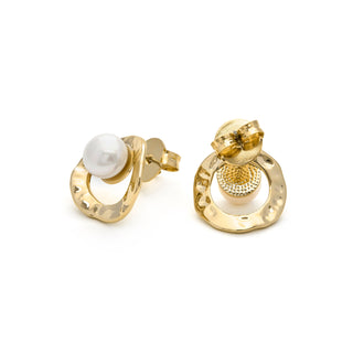 Pendientes acabados en oro amarillo 18K - Jaya-blanco