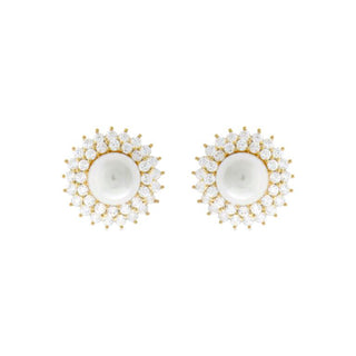 Pendientes acabados en oro amarillo 18K - Kiver-blanco