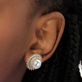 Pendientes acabados en oro amarillo 18K - Kiver-blanco