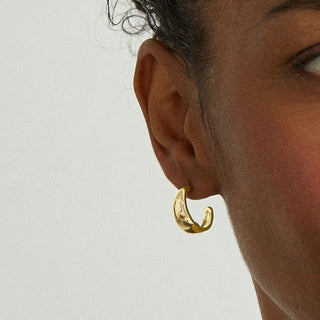 Pendientes de 19mm de diámetro acabado Oro Amarillo de 18K - Ami-amarillo