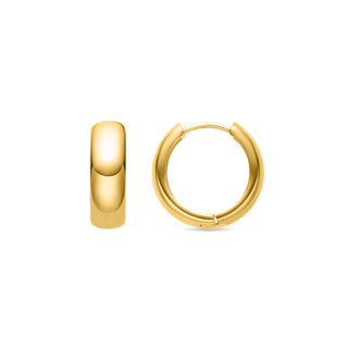 Pendientes de 16mm de diámetro acabado Oro Amarillo de 18k - Apruk-amarillo