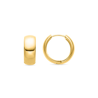 Pendientes de 18mm de diámetro acabado Oro Amarillo de 18k - Apruk-amarillo