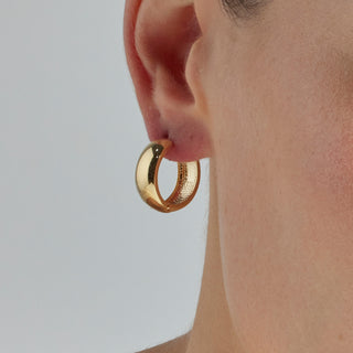 Pendientes de 18mm de diámetro acabado Oro Amarillo de 18k - Apruk-amarillo