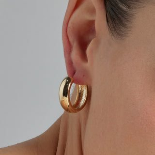 Pendientes de 22mm de diámetro acabado oro Amarillo de 18k - Apruk-amarillo