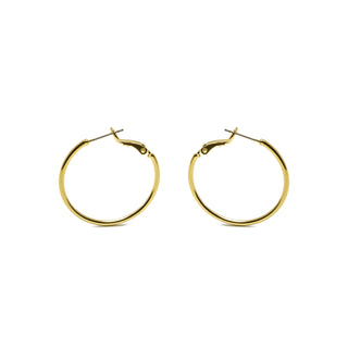 Pendientes de 30mm de diámetro acabado Oro Amarillo de 18k - Kelxo-amarillo