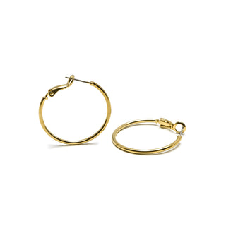 Pendientes de 30mm de diámetro acabado Oro Amarillo de 18k - Kelxo-amarillo