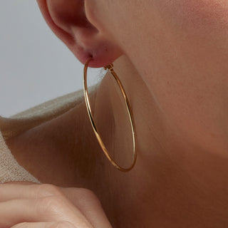 Pendientes de 50mm de diámetro acabado Oro Amarillo de 18k - Kelxo-amarillo