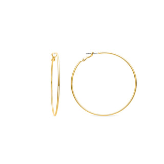 Pendientes de 60mm de diámetro acabado Oro Amarillo de 18k - Kelxo-amarillo