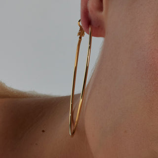 Pendientes de 60mm de diámetro acabado Oro Amarillo de 18k - Kelxo-amarillo