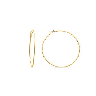 Pendientes de 70mm de diámetro acabado Oro Amarillo de 18k - Kelxo-amarillo