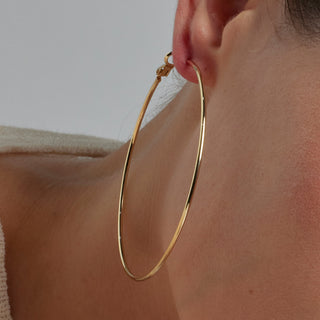 Pendientes de 70mm de diámetro acabado Oro Amarillo de 18k - Kelxo-amarillo