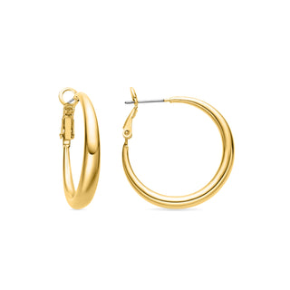 Pendientes de 28mm de diámetro acabado Oro Amarillo de 18k - Qupa-amarillo