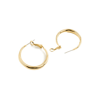 Pendientes de 28mm de diámetro acabado Oro Amarillo de 18k - Qupa-amarillo