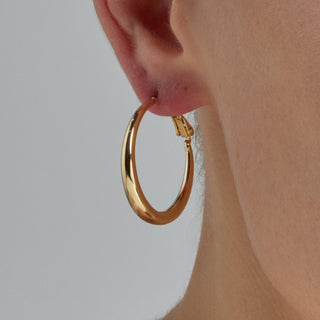 Pendientes de 28mm de diámetro acabado Oro Amarillo de 18k - Qupa-amarillo