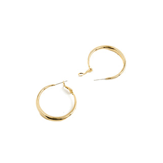 Pendientes de 34mm de diámetro acabado Oro Amarillo de 18k - Qupa-amarillo