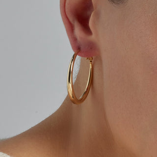 Pendientes de 34mm de diámetro acabado Oro Amarillo de 18k - Qupa-amarillo