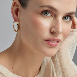 Pendientes de 30mm de diámetro acabado Oro Amarillo de 18k - Sadro-amarillo
