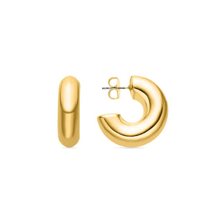 Pendientes de 30mm de diámetro acabado Oro Amarillo 18K - Meibe-amarillo