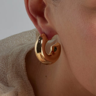 Pendientes de 30mm de diámetro acabado Oro Amarillo 18K - Meibe-amarillo