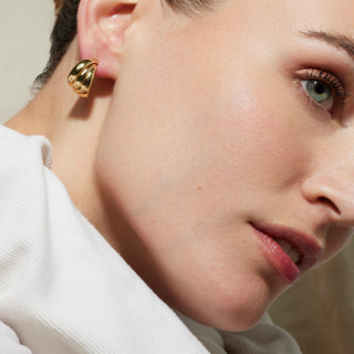 Pendientes de 19mm de diámetro acabado Oro Amarillo 18K - Abeth-amarillo