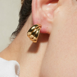 Pendientes de 19mm de diámetro acabado Oro Amarillo 18K - Abeth-amarillo