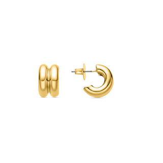 Pendientes de 16mm de diámetro acabado Oro Amarillo 18K - Zakev-amarillo