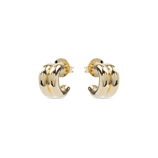 Pendientes de 16mm de diámetro acabado Oro Amarillo 18K - Zakev-amarillo