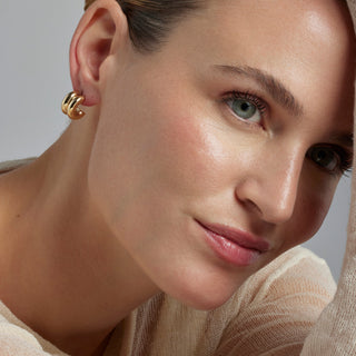 Pendientes de 16mm de diámetro acabado Oro Amarillo 18K - Zakev-amarillo