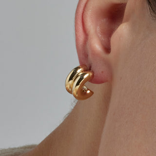 Pendientes de 16mm de diámetro acabado Oro Amarillo 18K - Zakev-amarillo