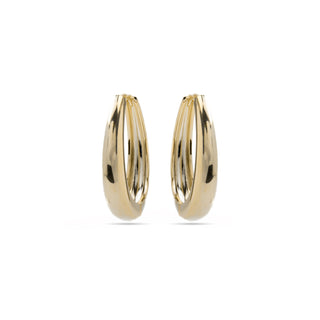 Pendientes de 31mm de diámetro acabado Oro Amarillo 18K - Aima-amarillo