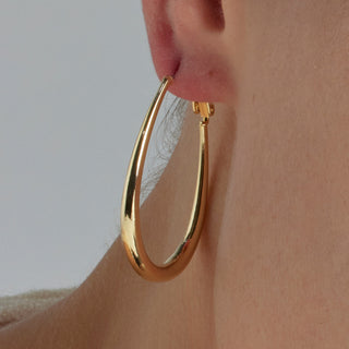 Pendientes de 38mm de diámetro acabado Oro Amarillo 18K - Babo-amarillo
