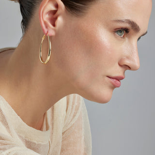 Pendientes de 47mm de diámetro acabado Oro Amarillo 18K - Axeir-amarillo