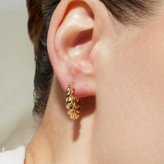 Pendientes de 20mm de diámetro acabado Oro Amarillo 18K - Tansit-amarillo