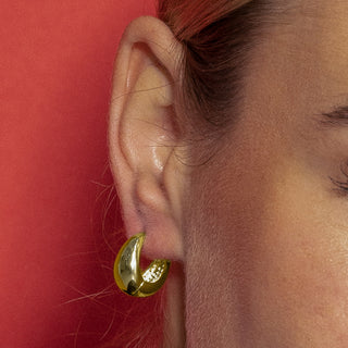 Pendientes de 17mm de diámetro acabado Oro Amarillo 18k - Mickra-amarillo
