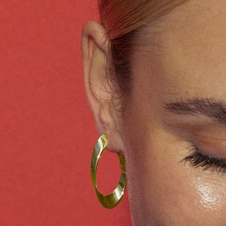 Pendientes de 35mm de diámetro acabado Oro Amarillo 18k - Drola-amarillo