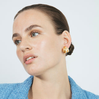 Pendientes acabado en oro amarillo 18k - Xiwind-amarillo