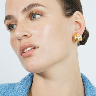 Pendientes acabado en oro amarillo 18k - Xiwind-amarillo