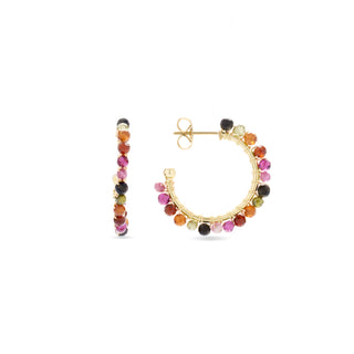 Pendientes de Turmalina Multicolor acabados en oro amarillo 18K - Aiel-multicolor