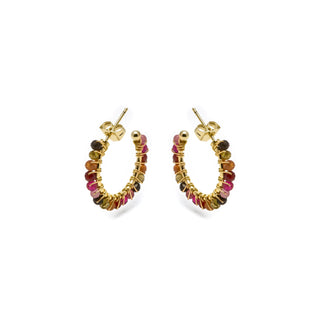 Pendientes de Turmalina Multicolor acabados en oro amarillo 18K - Aiel-multicolor