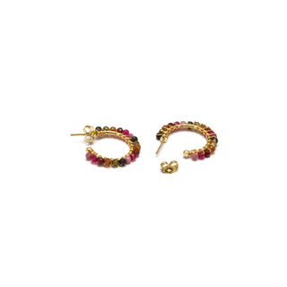 Pendientes de Turmalina Multicolor acabados en oro amarillo 18K - Aiel-multicolor