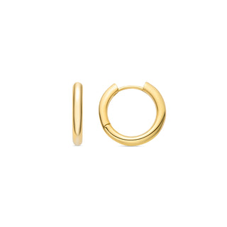 Pendientes de 19mm de diámetro con circonita acabado Oro Amarillo de 18K - Kuye-amarillo