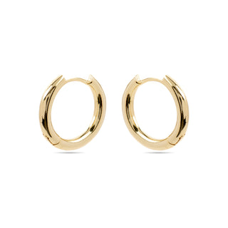 Pendientes de 19mm de diámetro con circonita acabado Oro Amarillo de 18K - Kuye-amarillo