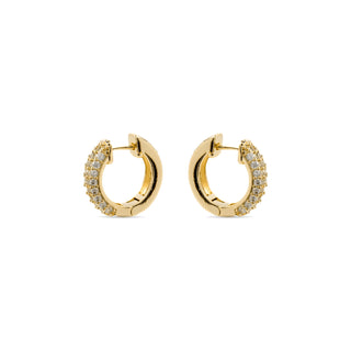 Pendientes de Circonita Brillante acabados en oro amarillo 18K - Rieli-blanco