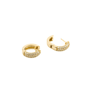 Pendientes de Circonita Brillante acabados en oro amarillo 18K - Rieli-blanco