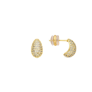 Pendientes acabado oro amarillo de 18k y Circonita Brillante - Kincon-blanco