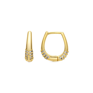 Pendientes acabado oro amarillo de 18k y Circonita Brillante - Redi-blanco